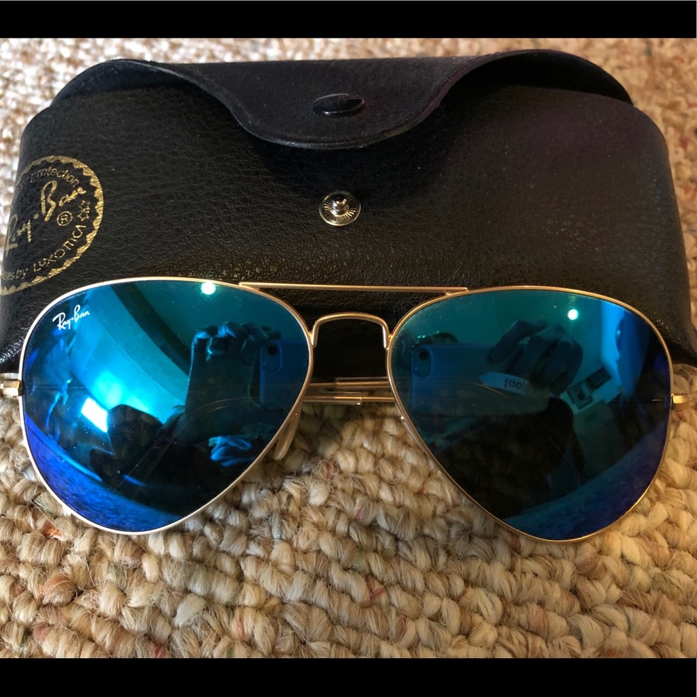 Ray bans-aviator flash lenses -blue